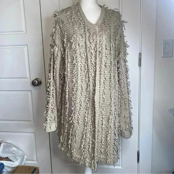 Cato Womens Tan Long Sleeve Open
Front Eyelash Casual Sweater Size 22/24 - Picture 9 of 14